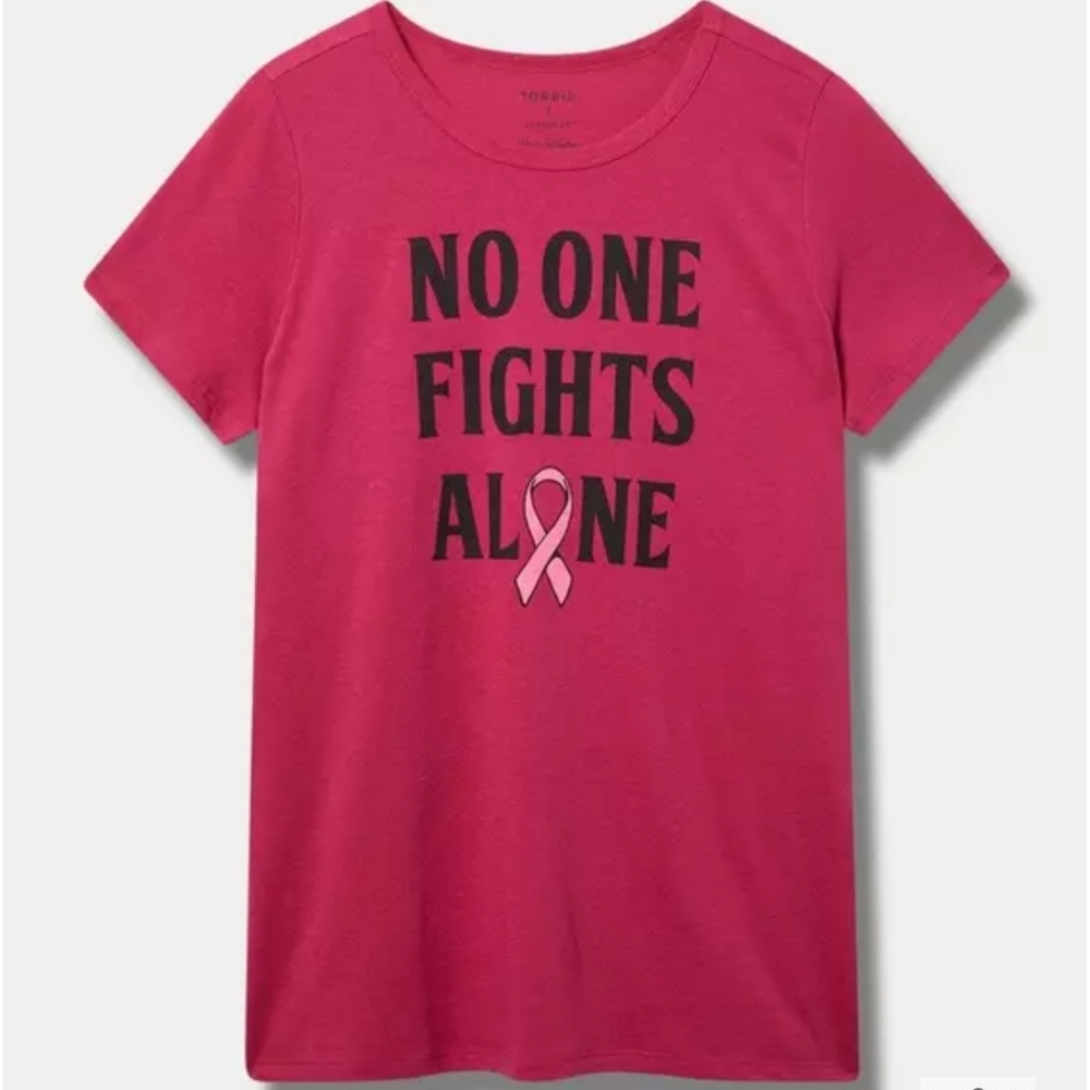 Torrid BCA No One Fights Alone Classic Fit Signature Crew Tee Sz 00, 3x, 4x